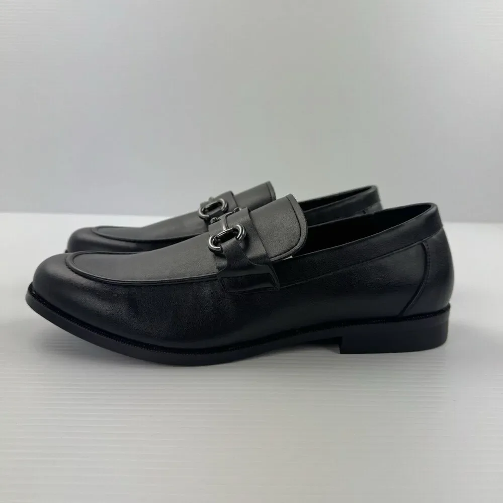 Bruno Marc Men’s Black Bit Loafers Dress Shoes Slip On Size 12 EU 46 NEW
